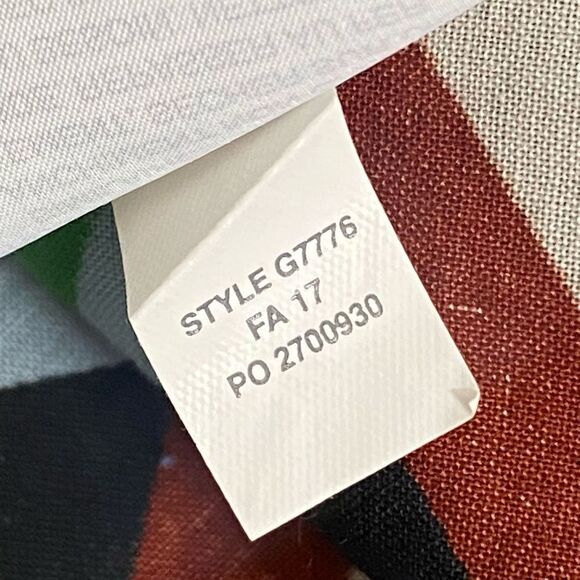 J.Crew  Off The Shoulder In Ratti Graphic Diamond Blouse Green Brown Size S - Picture 9 of 12